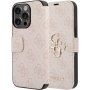 Guess 4G Metal Logo flipové puzdro na iPhone 15 Pro Max - ružové