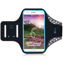 Športové potu odolné puzdro na ruku pre Apple iPhone SE (2020/2022) / 8 / 7 / 6S / 6 – čierne