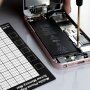 Magnetická servisná podložka s mriežkou na opravu Apple zariadení - čiernobiela