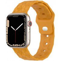 Silikónový remienok s geometrickým vzorom na Apple Watch 41 mm / 40 mm / 38 mm - horčicový