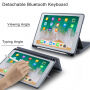 Puzdro s klávesnicou pre iPad 9,7" (2017/2018)/Air 1/2/Pro 9,7" a schránkou na Pencil – sivé