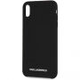 Karl Lagerfeld Silver Logo Silicone Case kryt pre iPhone XR – čierna