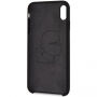 Karl Lagerfeld Silver Logo Silicone Case kryt pre iPhone XR – čierna