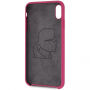 Karl Lagerfeld Gold Logo Silicone Case kryt pre iPhone X/XS – fuksiová