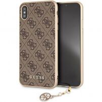 Guess Charms Hard case kryt pre iPhone XS Max – hnedá