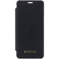 Guess PU Leather Book Case Iridescent puzdro pre iPhone XS Max – čierna