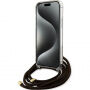 Guess 4G IML Printed Crossbody kryt so šnúrkou na iPhone 15 Pro Max - hnedý