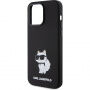Karl Lagerfeld Choupette NFT silikónový kryt na iPhone 15 Pro Max - čierny