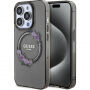 Guess Flowers Ring Glossy Logo kryt s MagSafe na iPhone 13 Pro Max - šedý