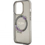 Guess Flowers Ring Glossy Logo kryt s MagSafe na iPhone 13 Pro Max - šedý