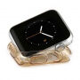 BASEUS ultratenké gumové puzdro pre Apple Watch 42&nbsp;mm (hr. 0,65&nbsp;mm) - zlato-priehľadné