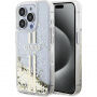 Guess Liquid Glitter Gold Stripe kryt na iPhone 13 Pro Max - číry