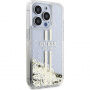Guess Liquid Glitter Gold Stripe kryt na iPhone 14 Pro Max - číry