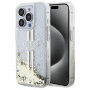 Guess Liquid Glitter Gold Stripe kryt na iPhone 15 Pro Max - číry