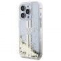 Guess Liquid Glitter Gold Stripe kryt na iPhone 15 Pro Max - číry