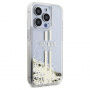 Guess Liquid Glitter Gold Stripe kryt na iPhone 15 Pro Max - číry