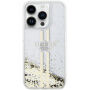 Guess Liquid Glitter Gold Stripe kryt na iPhone 14 Pro Max - číry