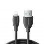 JOYROOM SA29-AL3 silikónový nabíjací a dátový kábel USB-A/Lightning na iPhone/iPad/iPod/AirPods - 2 m - čierny