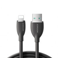 JOYROOM SA29-AL3 silikónový nabíjací a dátový kábel USB-A/Lightning na iPhone/iPad/iPod/AirPods - 2 m - čierny