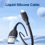 JOYROOM SA29-AL3 silikónový nabíjací a dátový kábel USB-A/Lightning na iPhone/iPad/iPod/AirPods - 2 m - čierny