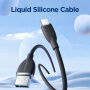 JOYROOM SA29-AC3 silikónový nabíjací a dátový kábel USB-A/USB-C na iPhone/iPad/MacBook/AirPods - 2 m - čierny