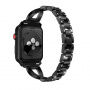 Kovový remienok posiaty kamienkami na Apple Watch 41 mm / 40 mm / 38 mm - čierny