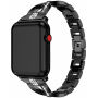 Kovový remienok posiaty kamienkami na Apple Watch Ultra 49 mm / 45 mm / 44 mm / 42 mm - čierny
