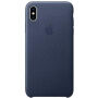Originálne Apple kožené puzdro pre iPhone XS Max – polnočná modrá