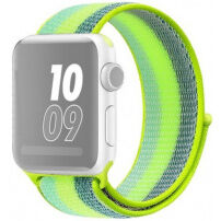 Nylonový remienok s prúžkami pre Apple Watch Ultra 49mm / 46mm / 45mm / 44mm / 42mm - neónovo zelený