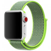 Nylonový remienok so zapínaním na suchý zips pre Apple Watch Ultra 49mm / 46mm / 45mm / 44mm / 42mm - neónovo zelený