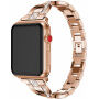 Kovový remienok posádzaný kamienkami pre Apple Watch Ultra 49mm / 46mm / 45mm / 44mm / 42mm - ružovozlatý