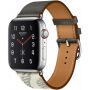 Remienok z PU kože s kovovou prackou pre Apple Watch Ultra 49mm / 46mm / 45mm / 44mm / 42mm - hnedý