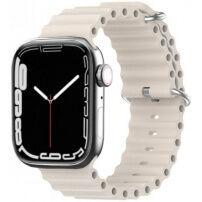 Silikónový oceánsky remienok pre Apple Watch 42mm / 41mm / 40mm / 38mm - béžový