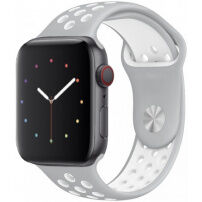 Silikónový remienok pre Apple Watch Ultra 49mm / 46mm / 45mm / 44mm / 42mm - sivo-biely
