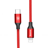 BASEUS lightning/USB-C kábel pre iPhone – 2 m – červená