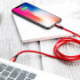 BASEUS lightning/USB-C kábel pre iPhone – 2 m – červená