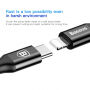 BASEUS lightning/USB-C kábel pre iPhone – 2 m – čierna