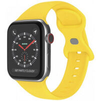 Silikónový remienok s motýlikovou prackou pre Apple Watch Ultra 49mm / 46mm / 45mm / 44mm / 42mm - žltý