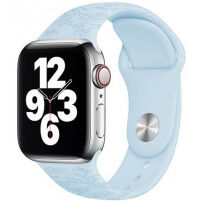 Silikónový remienok so vzorom kvetín pre Apple Watch Ultra 49mm / 46mm / 45mm / 44mm / 42mm - pastelovo-modrý
