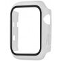 Silikónový remienok s puzdrom s tvrdeným sklom pre Apple Watch 38mm - biely