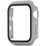Silikónový remienok s puzdrom s tvrdeným sklom pre Apple Watch 38mm - sivý