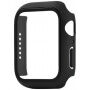 Silikónový remienok s puzdrom s tvrdeným sklom pre Apple Watch 41mm / 40mm - čierny