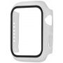 Silikónový remienok s puzdrom s tvrdeným sklom pre Apple Watch 41mm / 40mm - biely