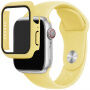 Silikónový remienok s puzdrom s tvrdeným sklom pre Apple Watch 41mm / 40mm - žltý