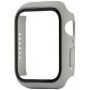 Silikónový remienok s puzdrom s tvrdeným sklom pre Apple Watch 45mm / 44mm - sivý