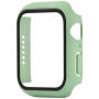Silikónový remienok s puzdrom s tvrdeným sklom pre Apple Watch 45mm / 44mm - pastelovo zelený