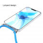 Transparentný kryt so šnúrkou na iPhone 12 Pro Max - vínový