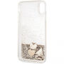 Guess Glitter Case Hearts kryt pre iPhone XS Max – zlatá