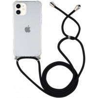 Transparentný kryt so šnúrkou pre iPhone 11 - čierny