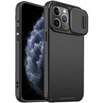 Matný kryt s posuvnou krytkou kamery na iPhone 11 Pro - čierny